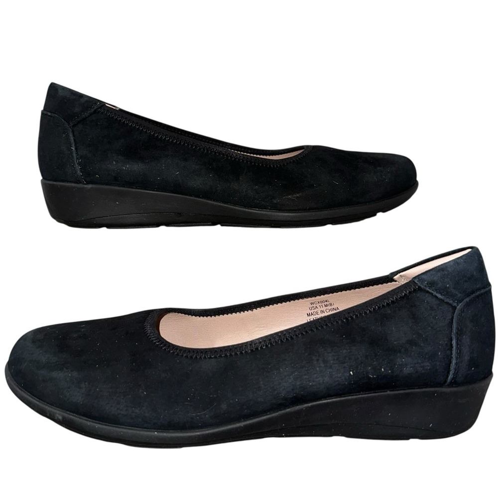 Propet Womens 11M Black Suede Comfort Walking Work Flats NWOB - Picture 2 of 6
